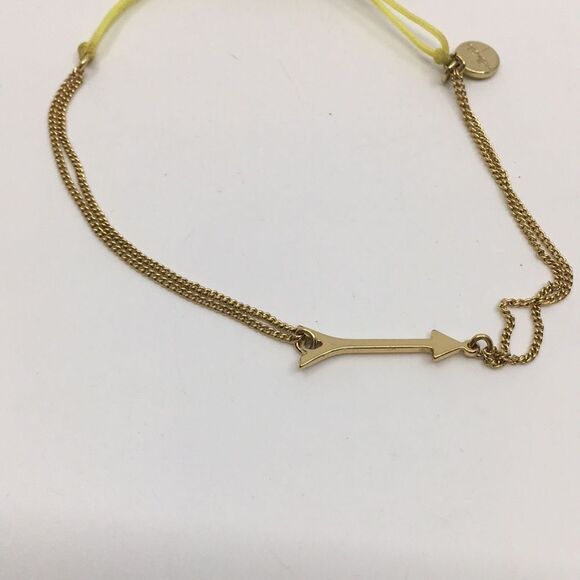 Stella & Dot Arrow Wishing Corded Gold Tone Adjustable Bracelet - Picture 4 of 16